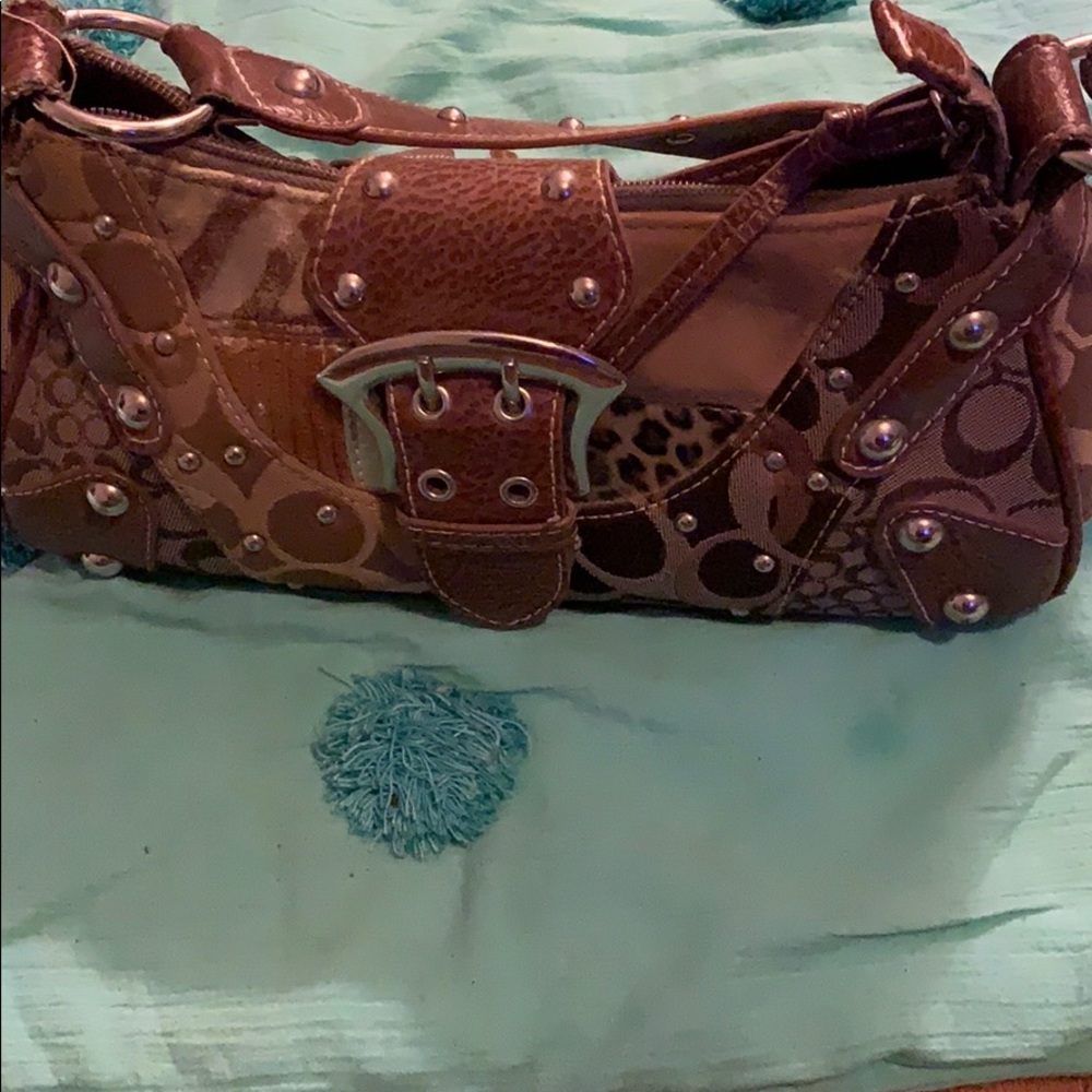 Purse brown printed